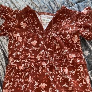 pretty red floral dress